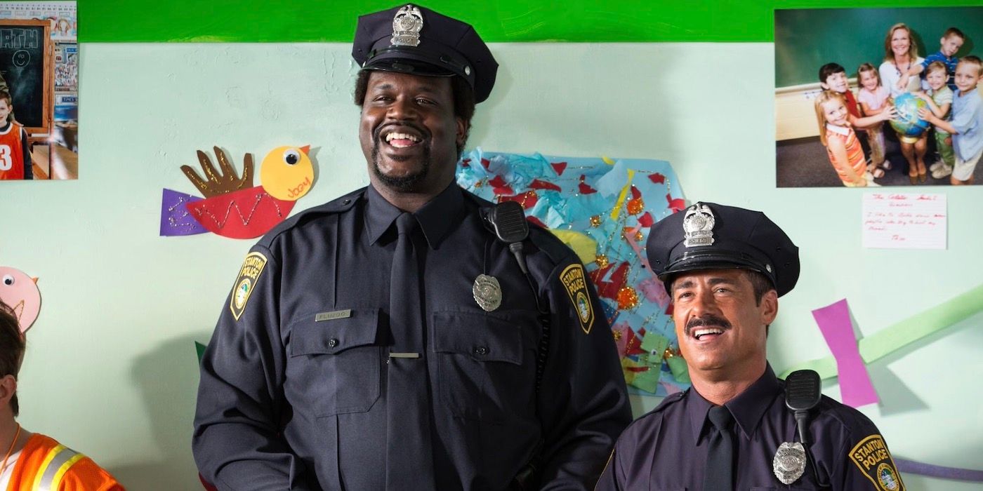 Shaquille O'Neal and Peter Dante as cops in Grown Ups 2