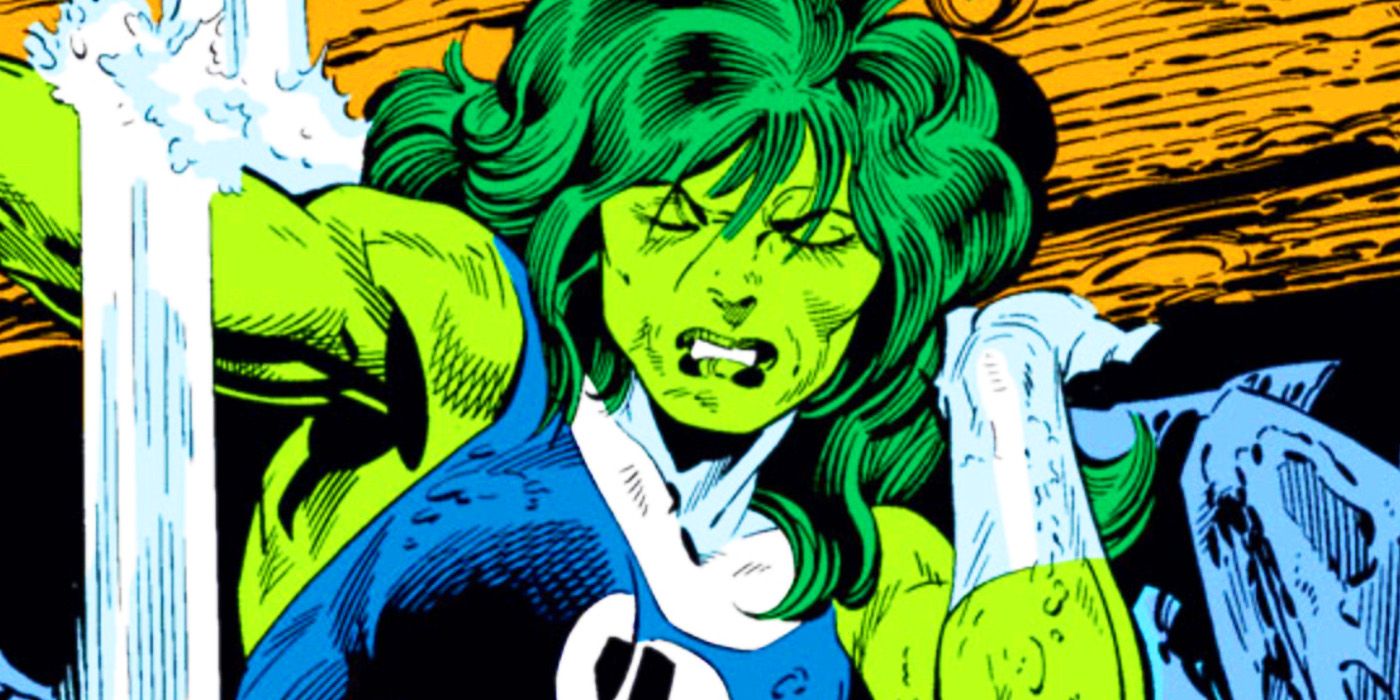 She-Hulk com uniforme do Quarteto Fantástico na Marvel Comics