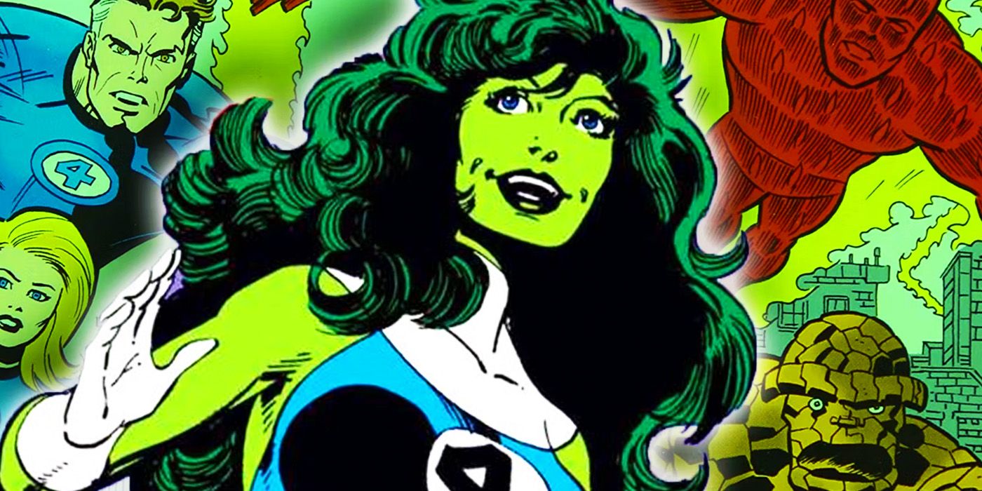 She-Hulk com o Quarteto Fantástico na Marvel Comics