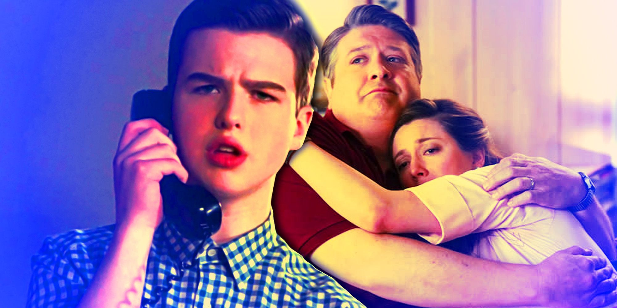 Sheldon looking lost in S7 and Mary and George hugging each other in the s3 finale