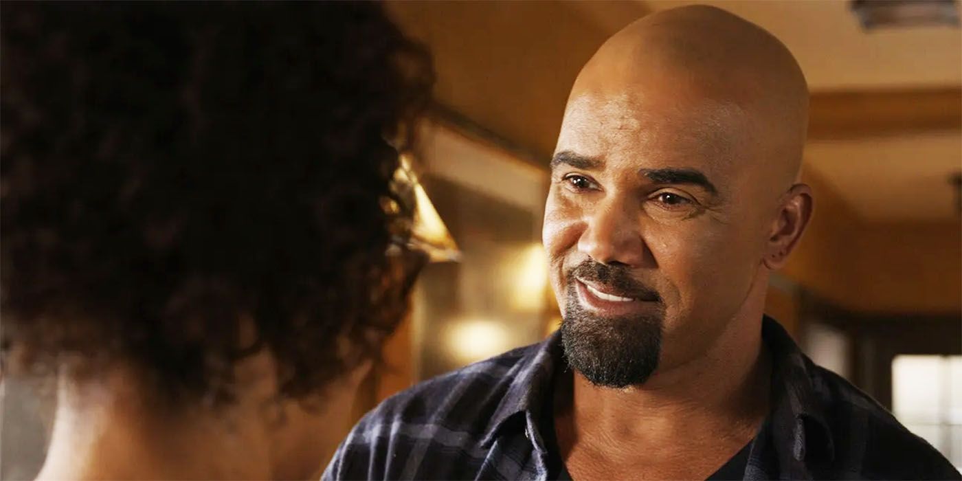 Shemar Moore smiling as Hondo while talking to Nichelle in SWAT