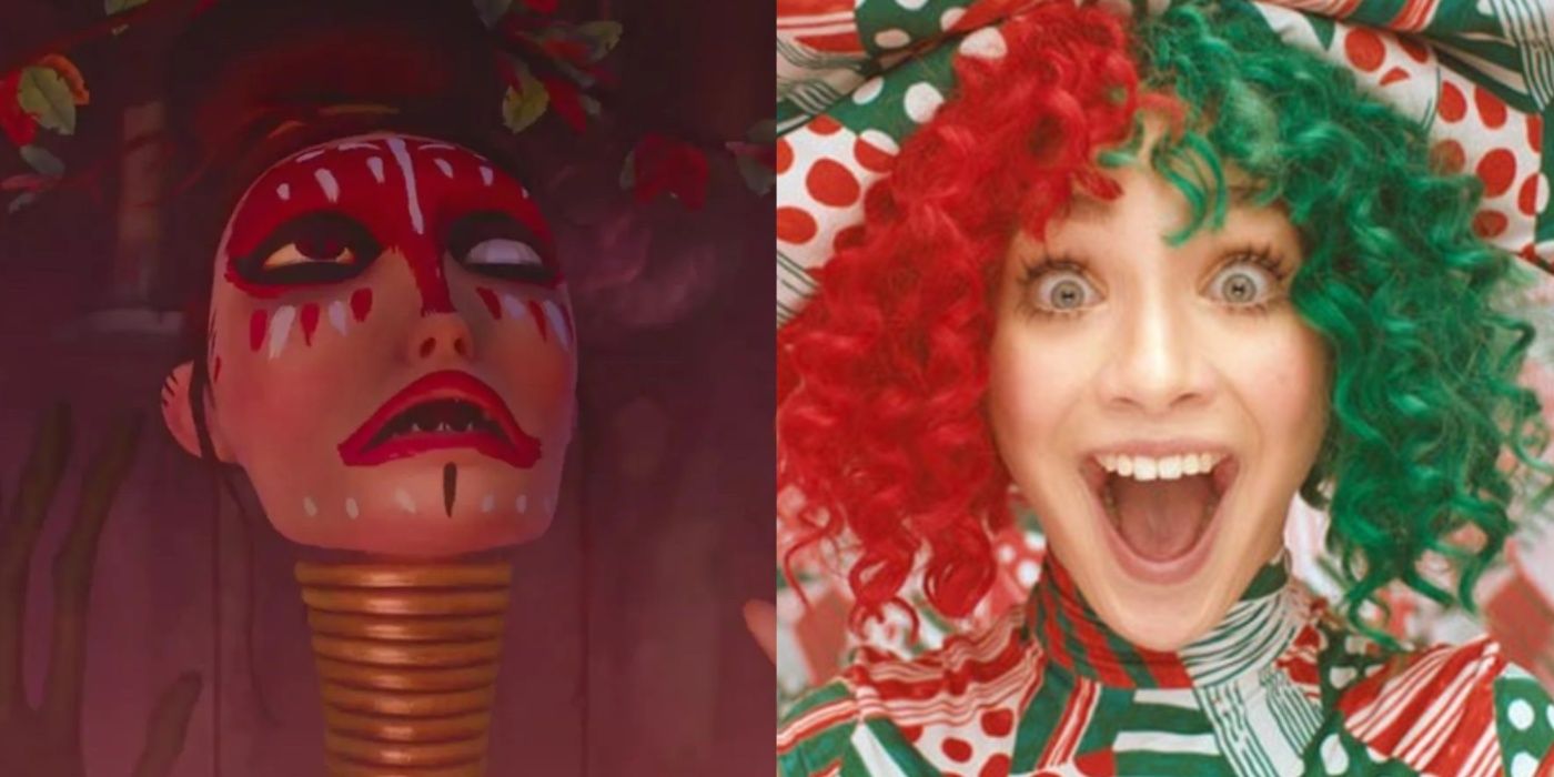 Sia como o Meio Oráculo no videoclipe Charming e Snowman