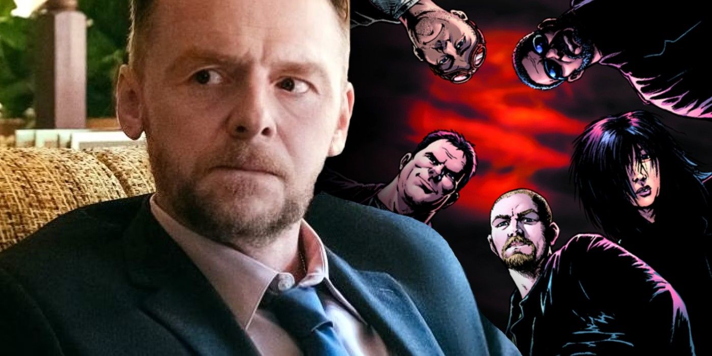simon pegg in the boys and the boys cover art from darick robertson