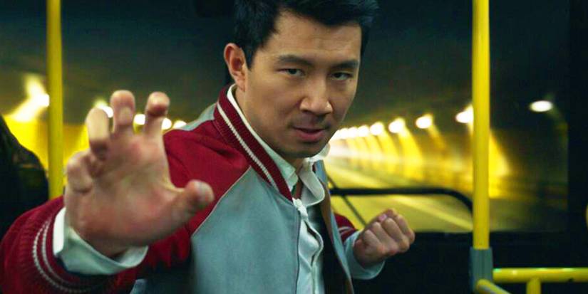 Simu Liu's Shang-Chi doing martial arts on a bus
