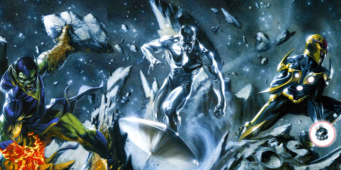 Skrull, Silver Surfer and Nova in Marvel Comics' Annihilation
