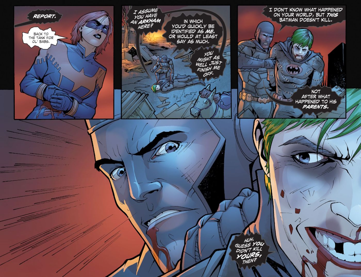 Smallville: Alien #11, the Jokerized Batman variant admits he killed his own parents