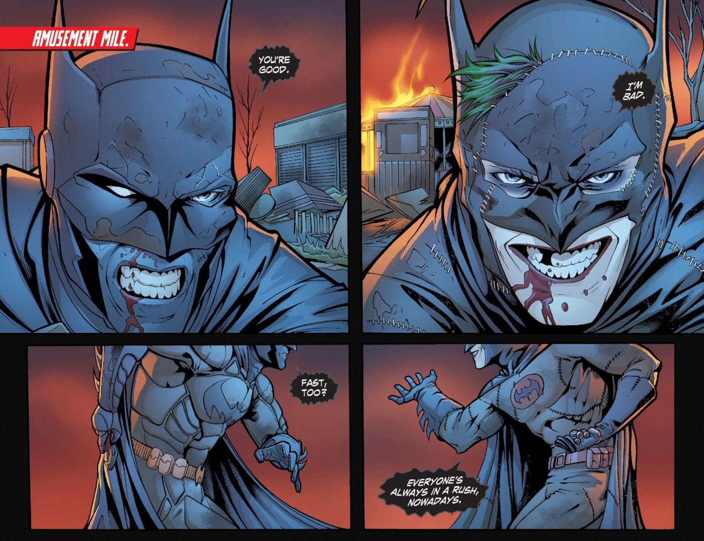 Smallville: Alien #11, Batman confronts an alternate version of himself who has become the Joker