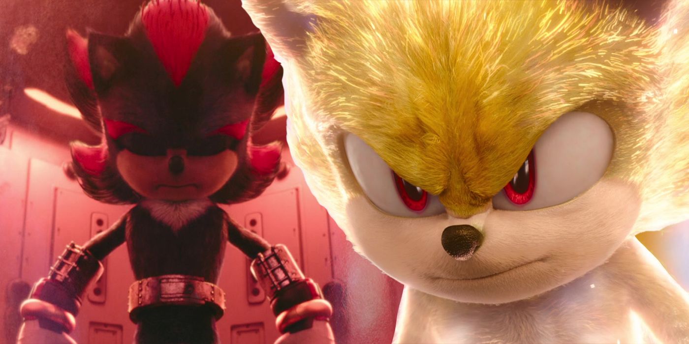 Sonic looks angrily at Shadow in Sonic the Hedgehog 2