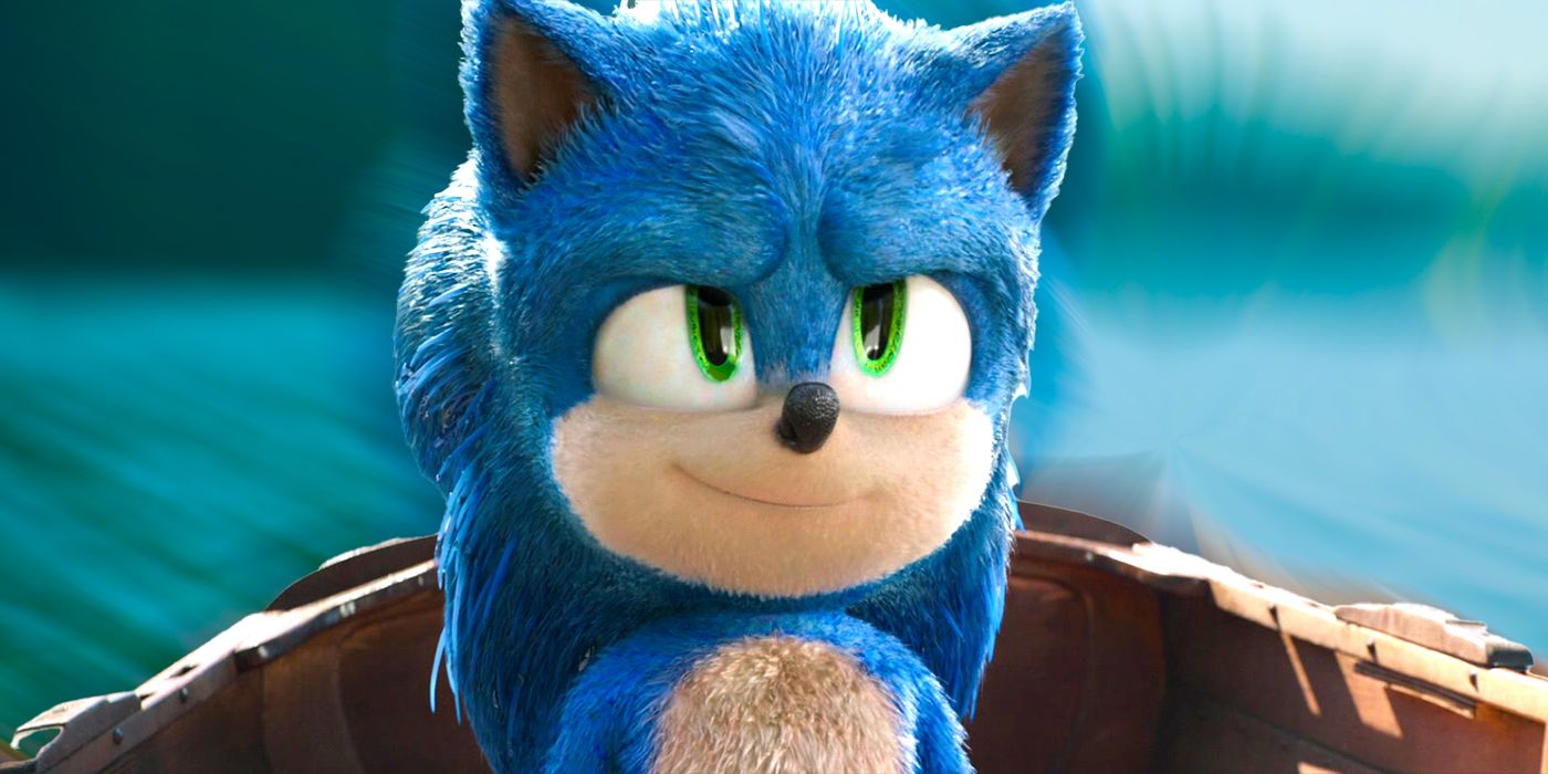 Sonic looking confident in a boat in Sonic the Hedgehog 2