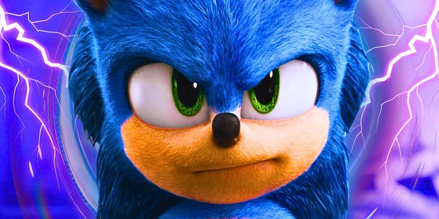 Sonic-The-Hedgehog looking intesne and determined