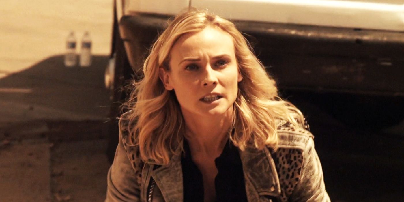 Sonya Cross (Diane Kruger) looking scared in The Bridge.