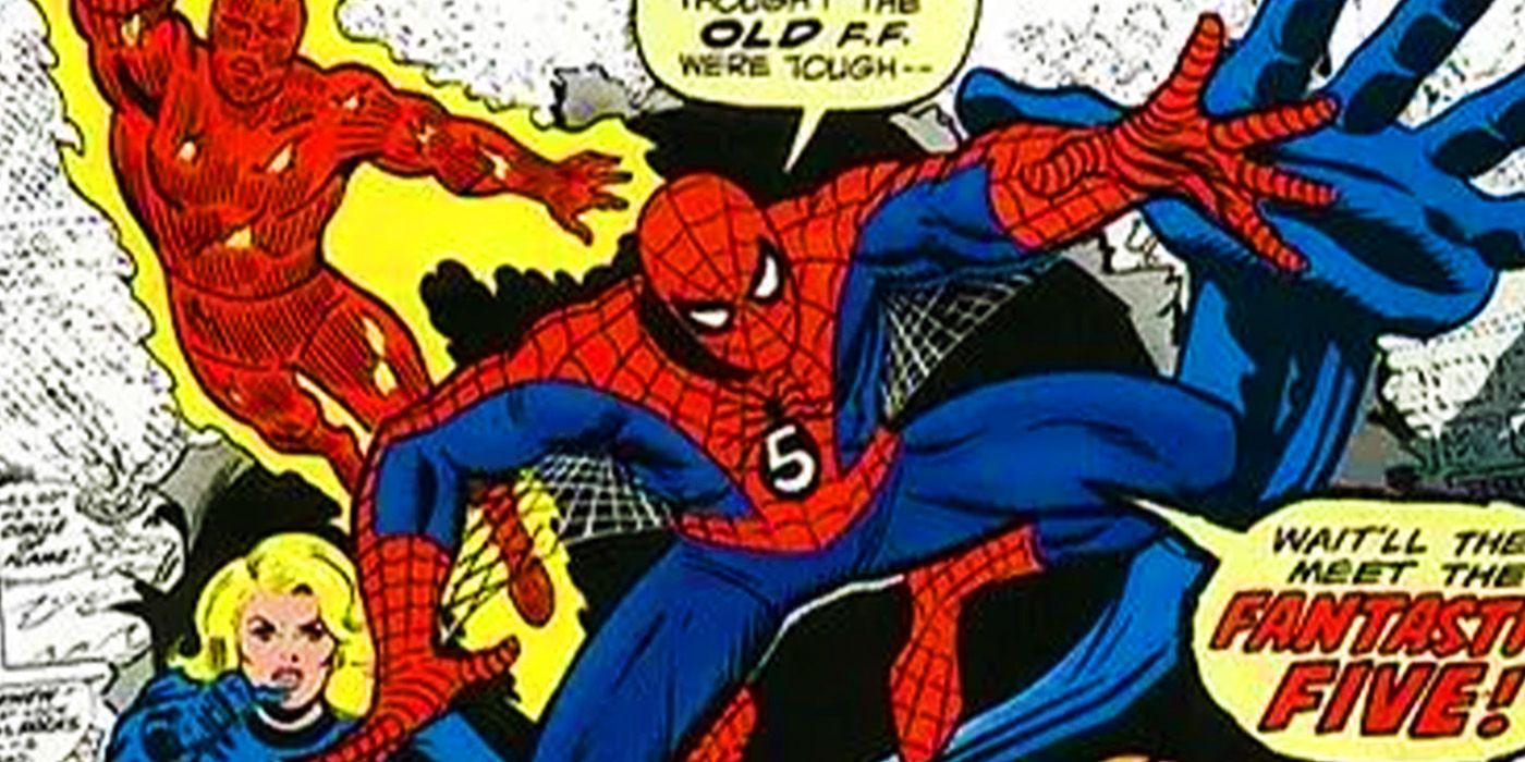 Homem-Aranha como parte dos Cinco Fantásticos na Marvel Comics