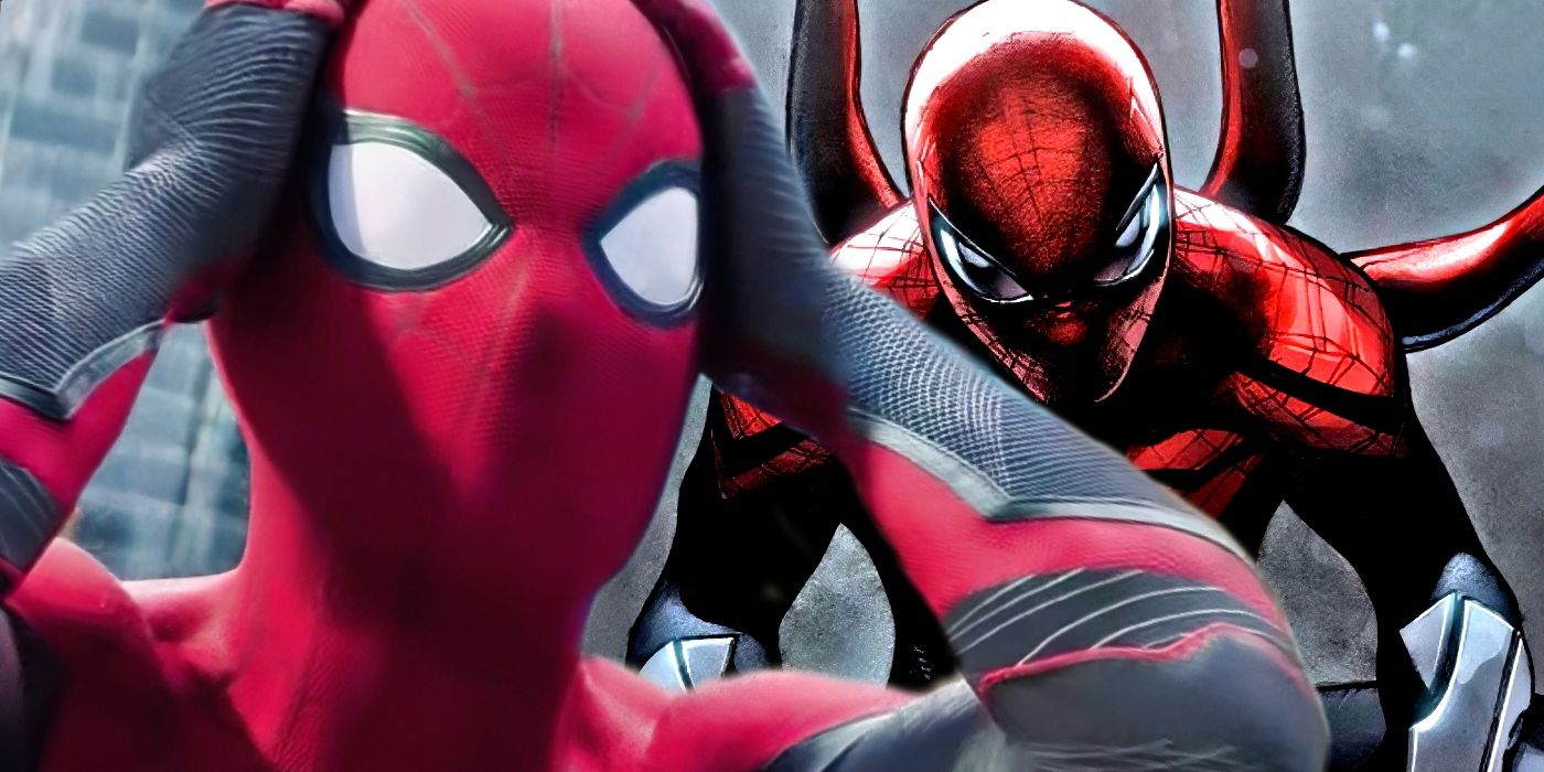 MCU Spider-Man (left) with the Superior Spider-Man (right.)