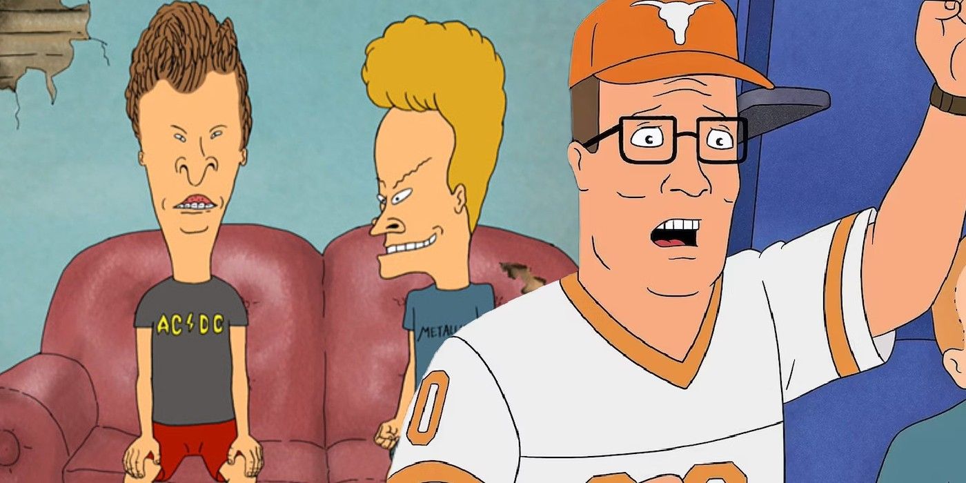 Split image of Beavis and Butt-Head and King of the Hill