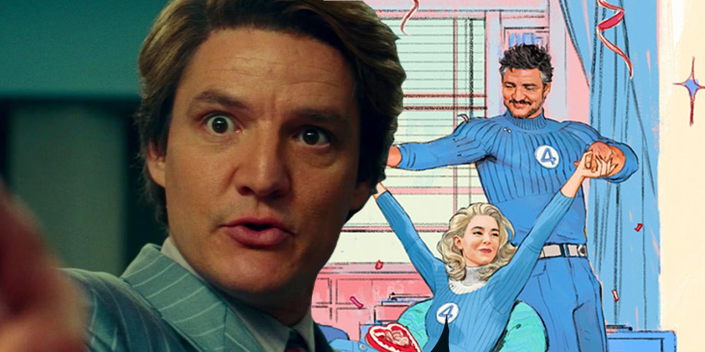 Split image of Pedro Pascal as Maxwell Lord in Wonder Woman 1984 and Reed Richards in Fantastic Four