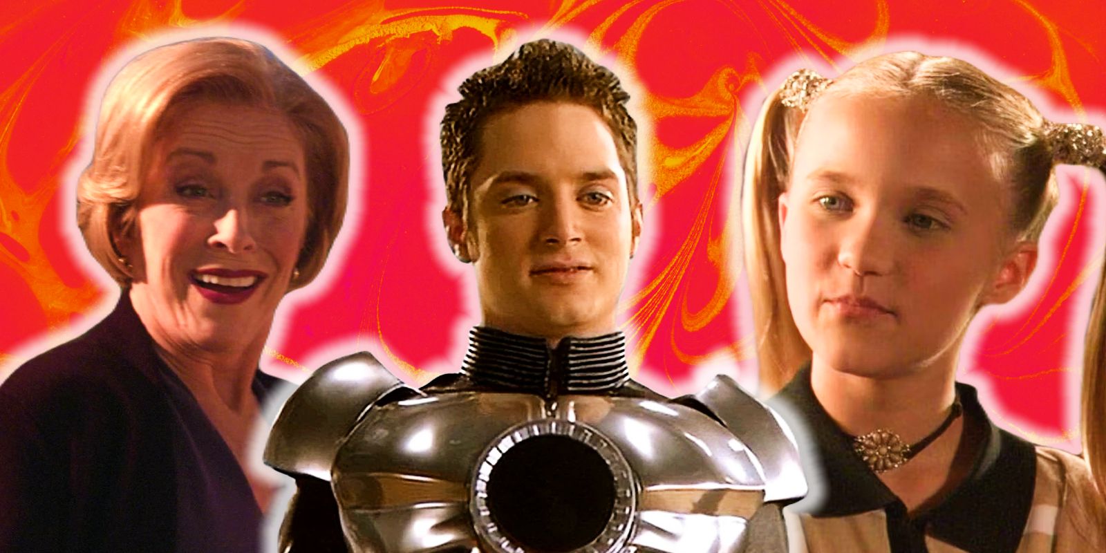This custom image shows Holland Taylor, Elijah Wood, and Emily Osment in the Spy Kids movies.