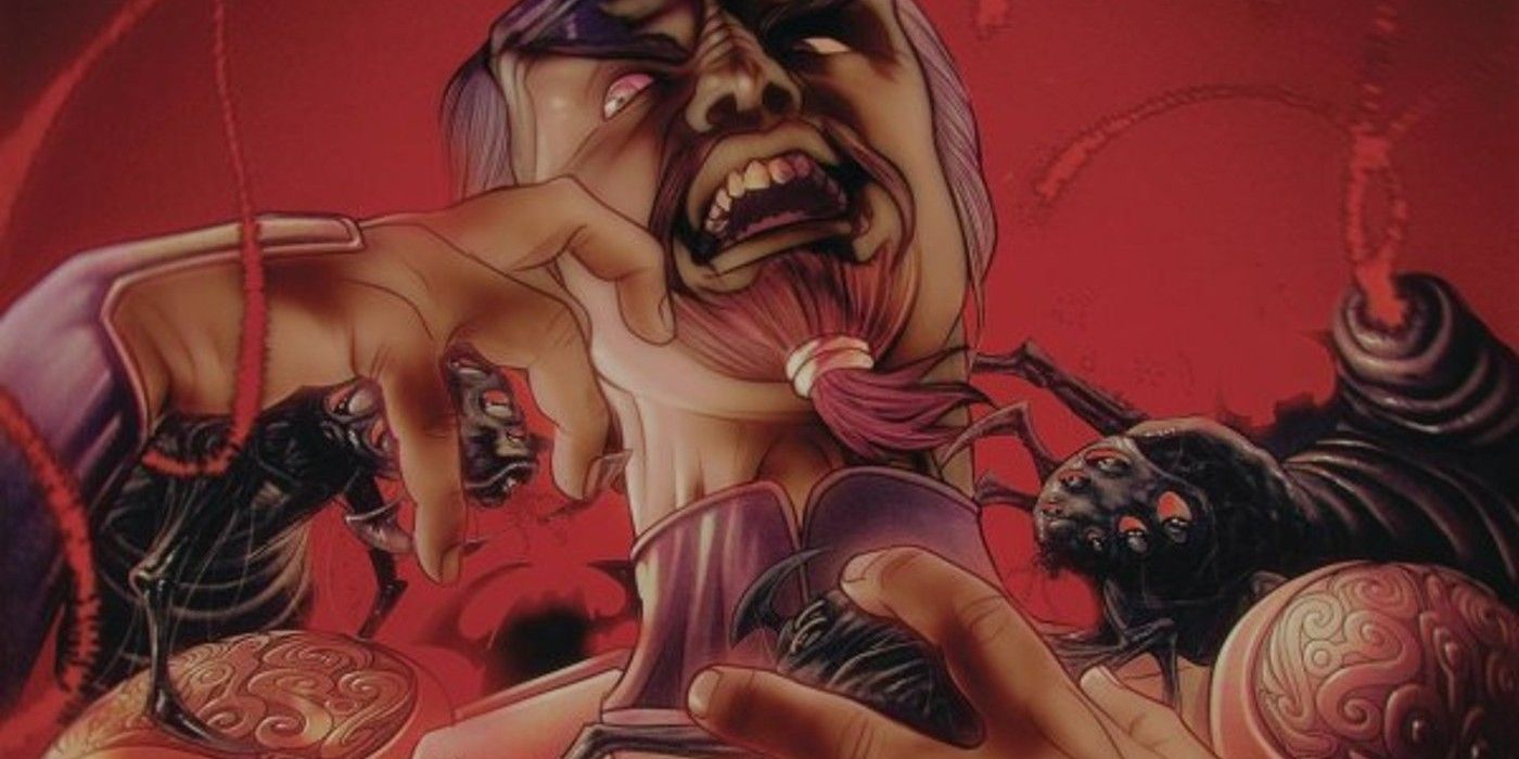 Image of Worf fighting off the parasite aliens from