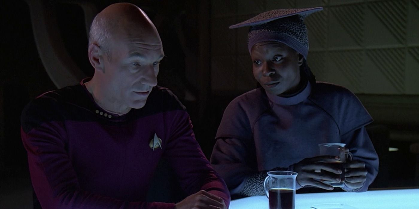 Star Trek TNG Measure of a Man Picard Guinan Ten Forward