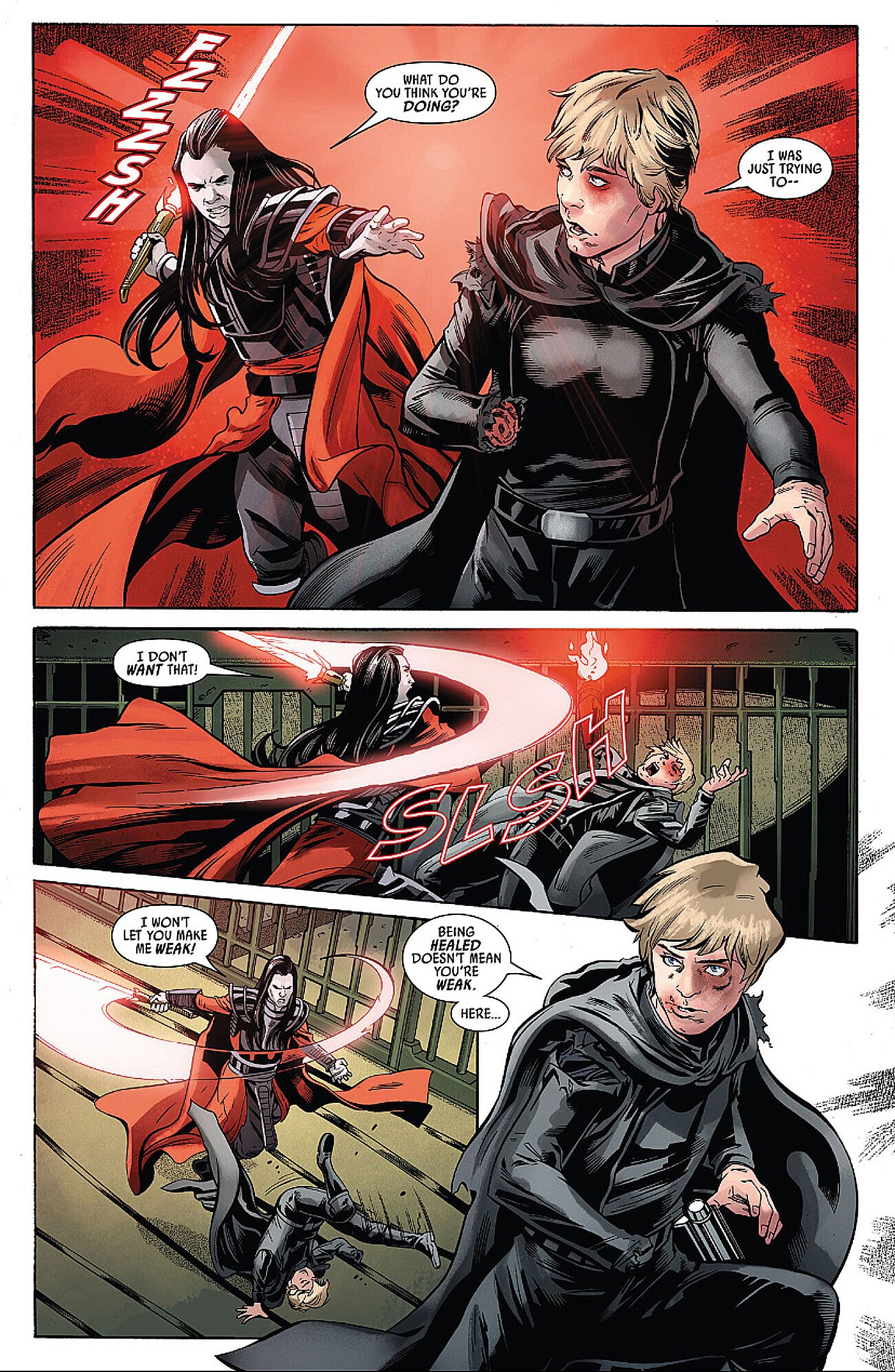 SStar Wars #43, o líder Sith Eterno ataca Luke Skywalker por tentar salvá-lo