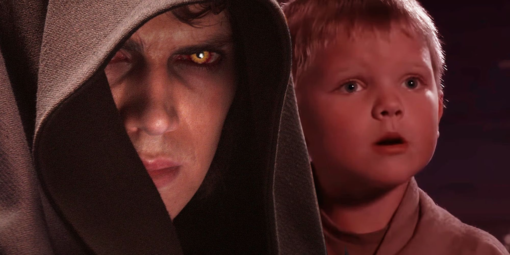 Anakin Skywalker from Revenge of the Sith with a Youngling victim's face