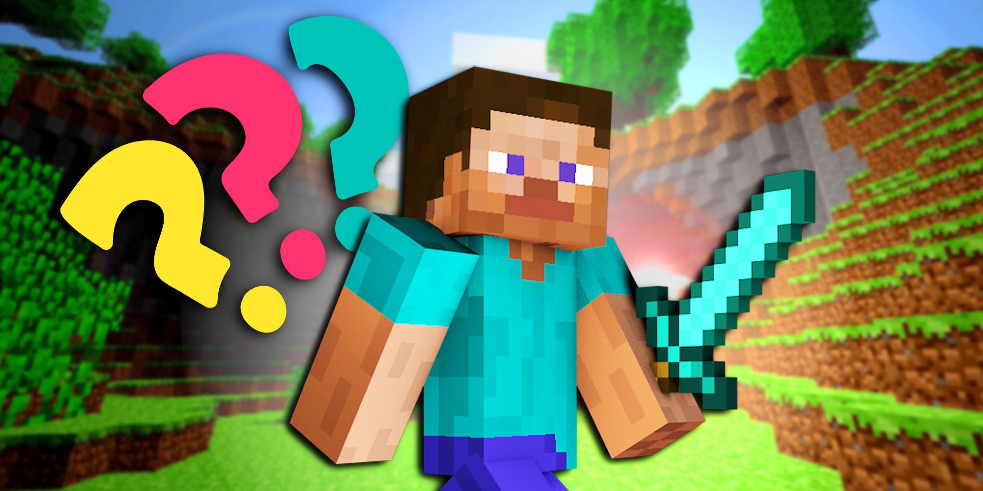 Steve Character from Minecraft with Question Marks