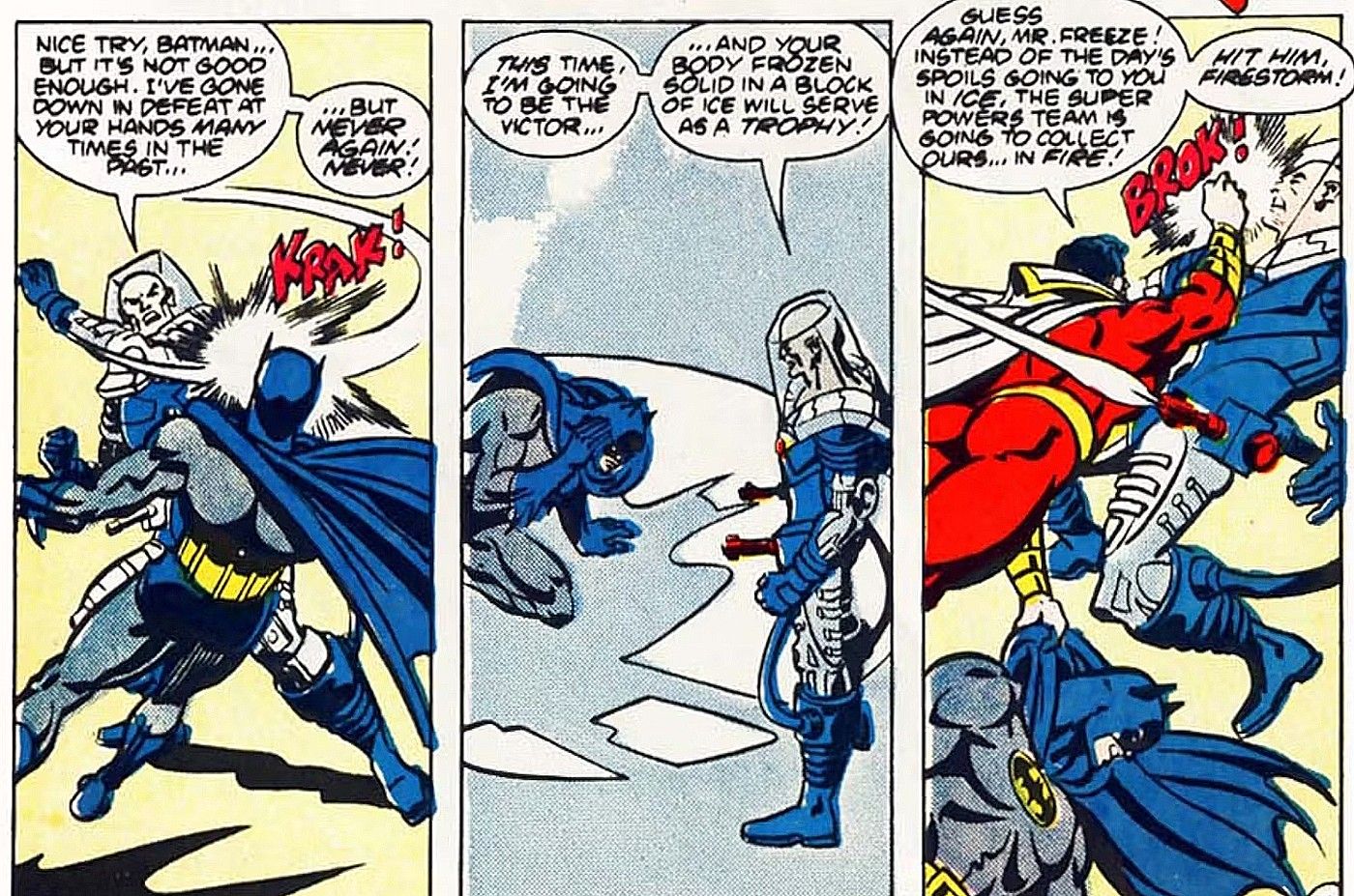 Super Power #2, Mr. Freeze defeats Batman after being upgraded with Omega energy