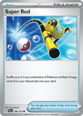 A Super Rod card from Pokemon TCG.