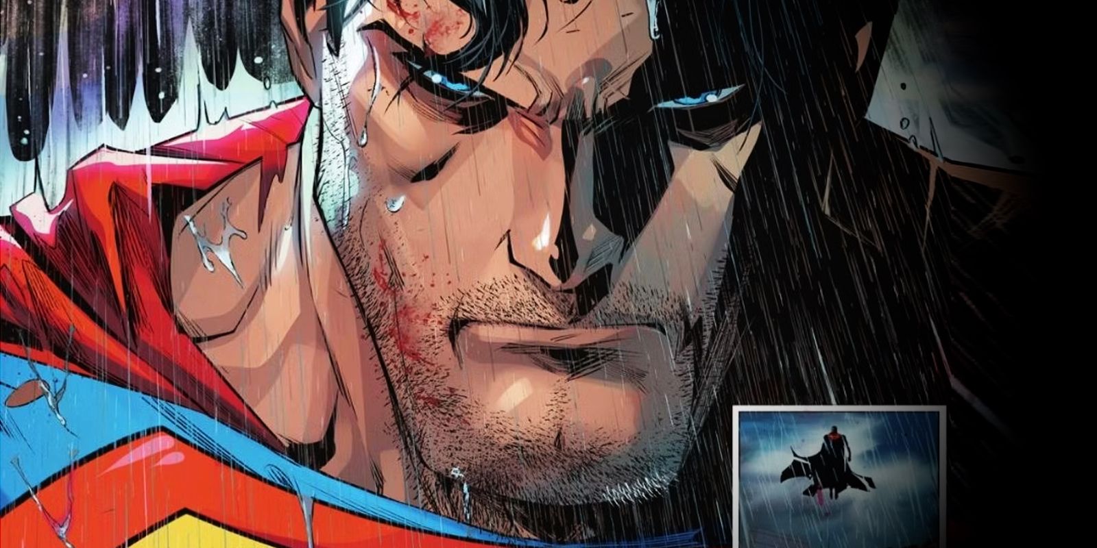 Superman Looking Grim in Action Comics Art