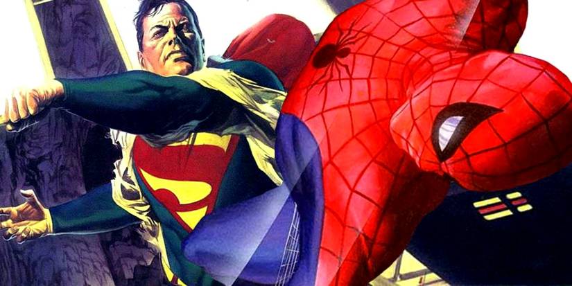 superman punches spider-man