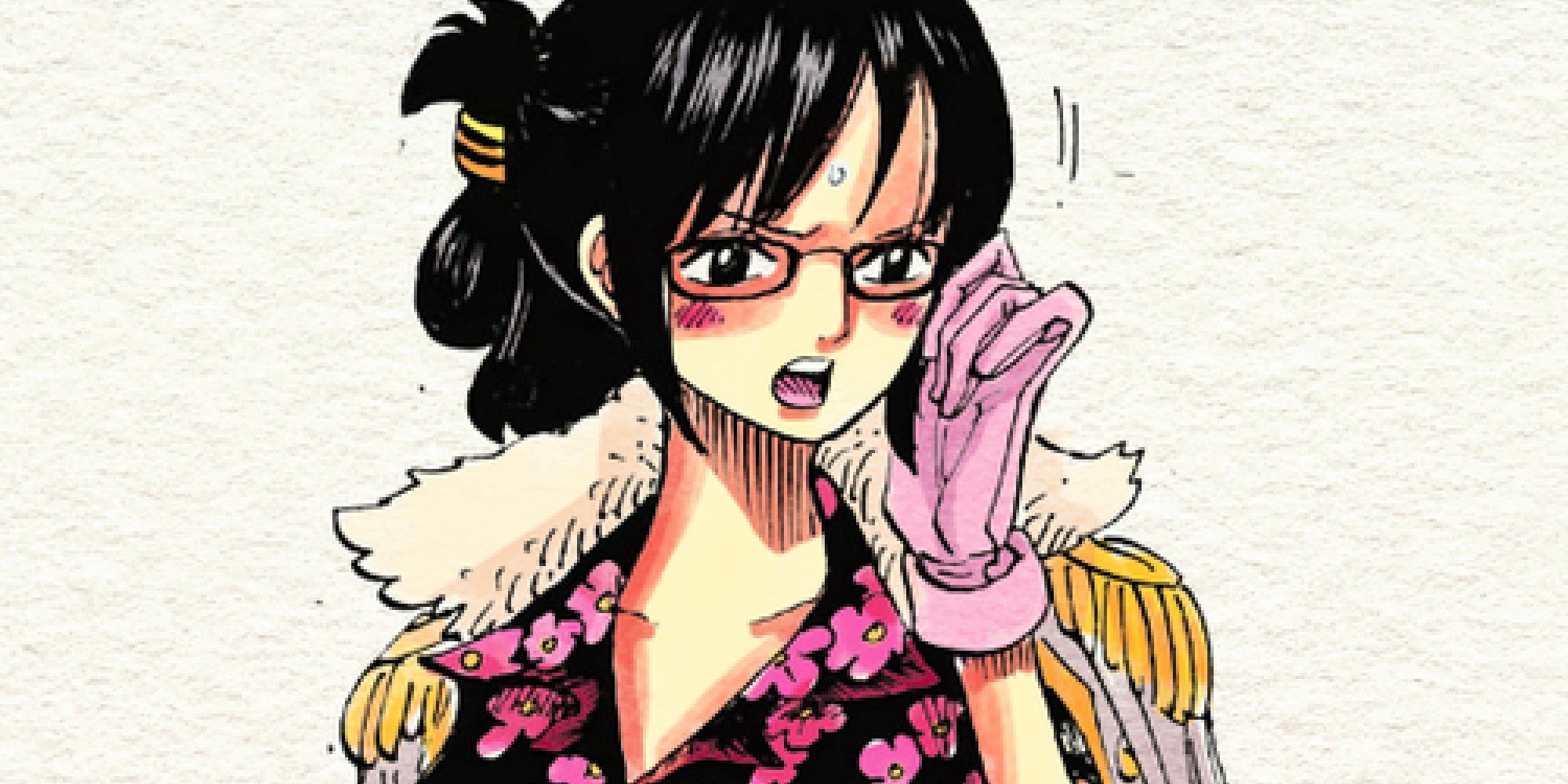 Tashigi from One Piece blushing