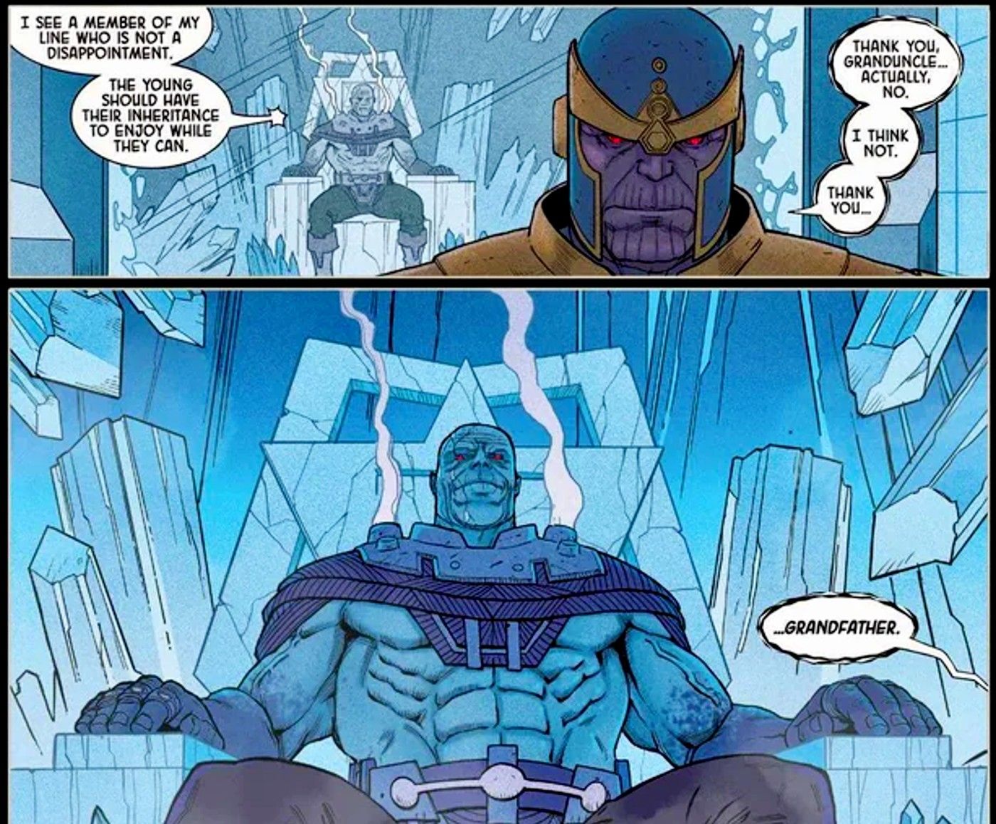 thanos acknowledges uranos as his grandfather