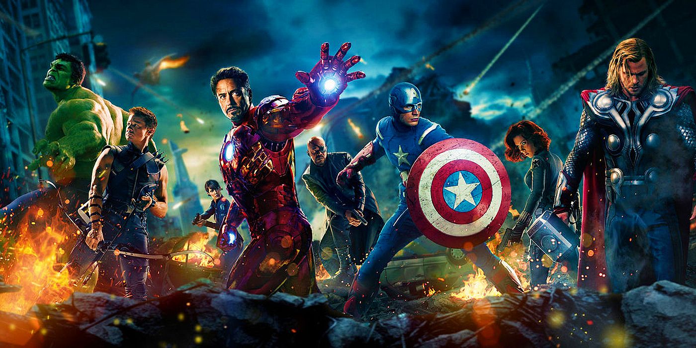 The Avengers of the MCU's Phase 1 in a poster for the 2012 movie
