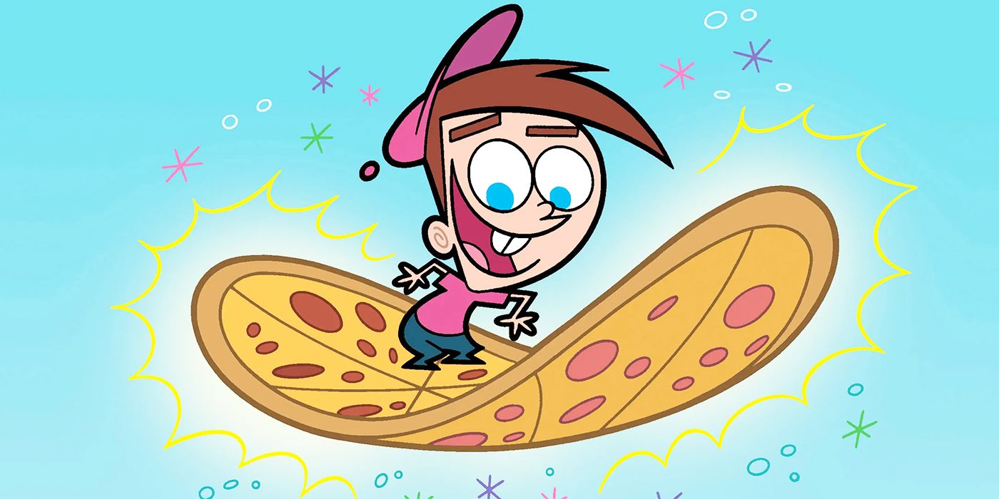 The Fairly OddParents Timmy riding a pizza