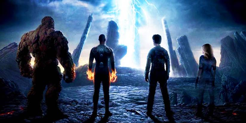The Fantastic Four watching Doctor Doom's machine in 2015's Fantastic Four