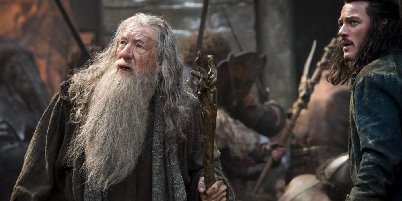 Gandalf e Bard, o Barqueiro, em O Hobbit: A Batalha dos Cinco Exércitos