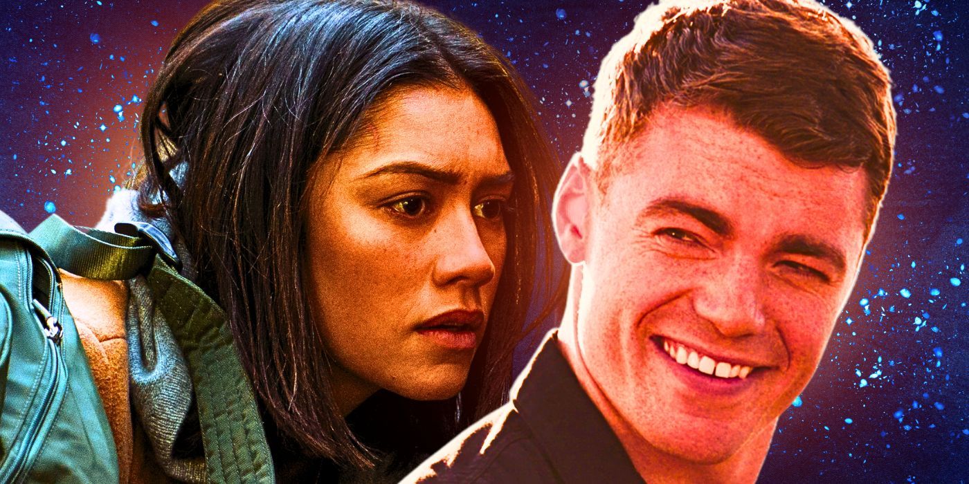 A custom image of Rose looking serious and Peter smiling in The Night Agent