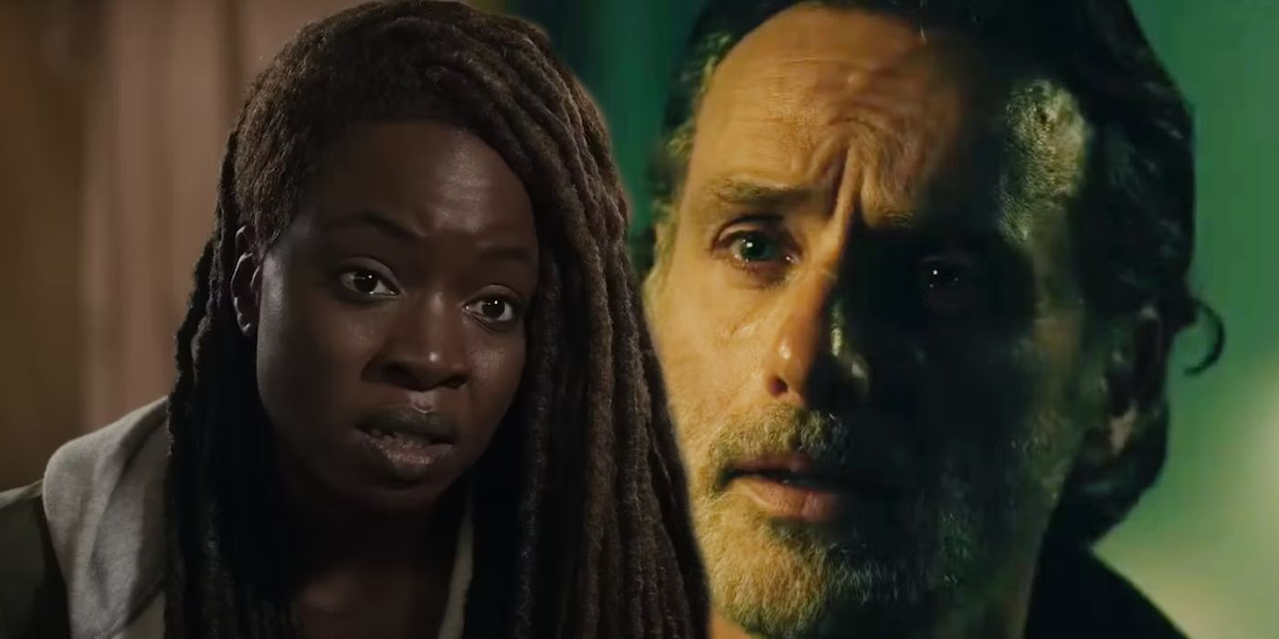 Michonne Speaking Next to Rick Grimes Looking Worried in The Walking Dead The Ones Who Live