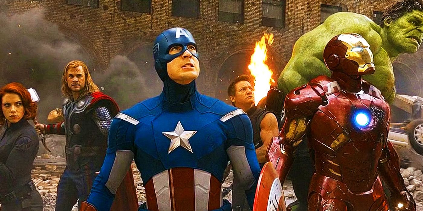 The original Avengers lined up in New York in 2012's The Avengers