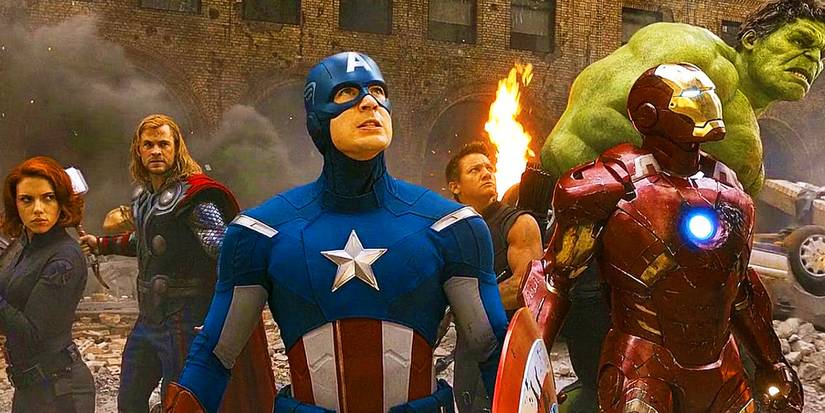 The original Avengers lined up in New York in The Avengers