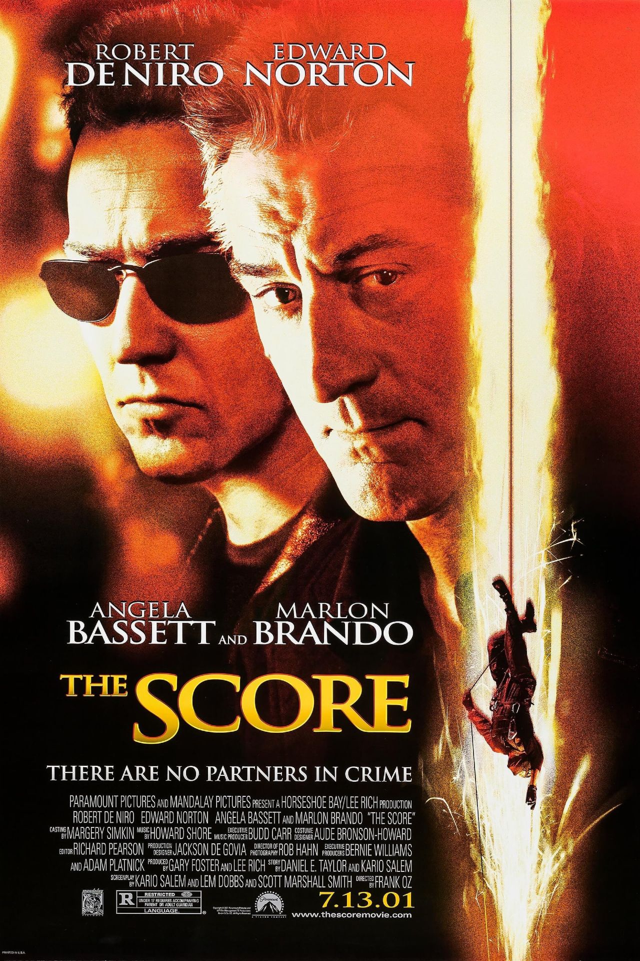 The Score 2001 Movie Poster Robert Deniro Edward Norton