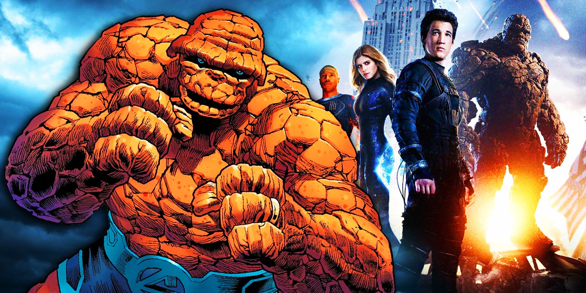 The Thing from the comic books and Fant4stic cast