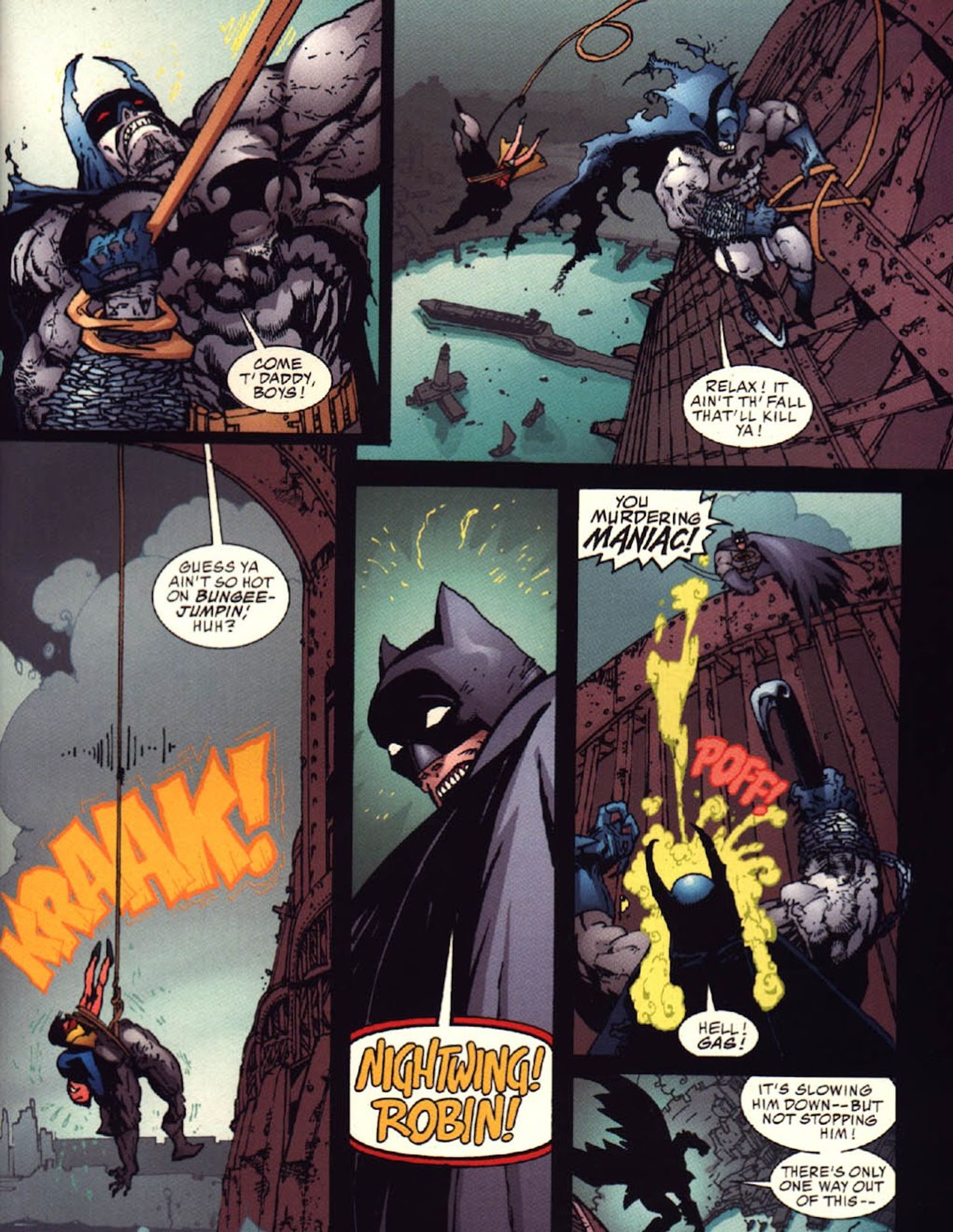 Batman/Lobo, Lobo causes Tim Drake's Nightwing to fall to his death.