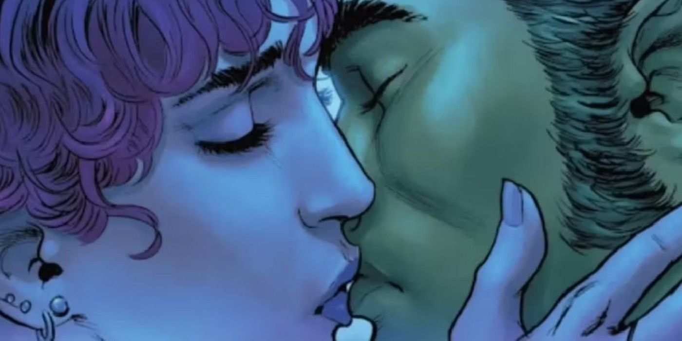 titans beast boy and raven share a kiss