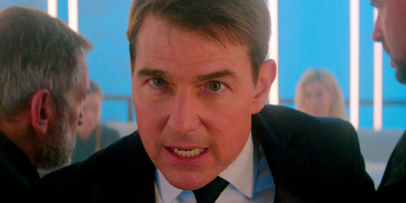 Tom Cruise as Ethan Hunt Looking Strained in Mission Impossible Dead Reckoning Part 1