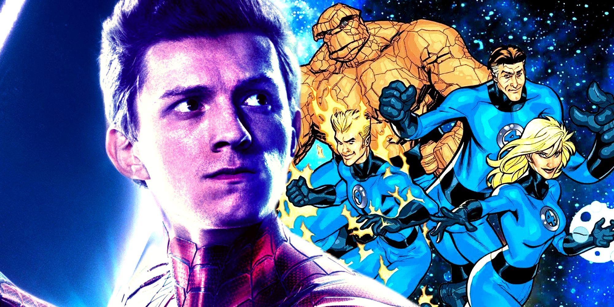 Tom Holland's Spider-Man in Avengers Endgame and the Fantastic Four in Marvel Comics