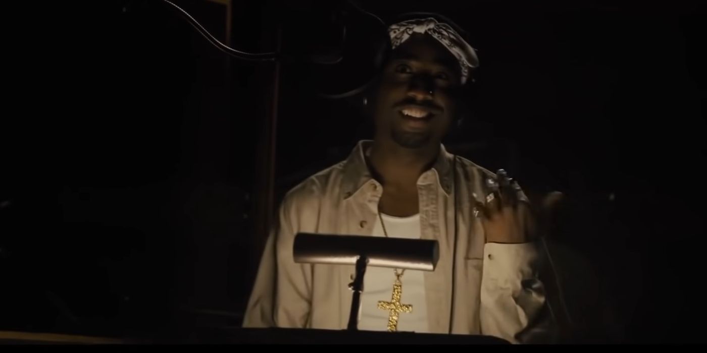 Tupac (Marcc Rose) telling someone to cut the track in a recording booth in Straight Outta Compton.