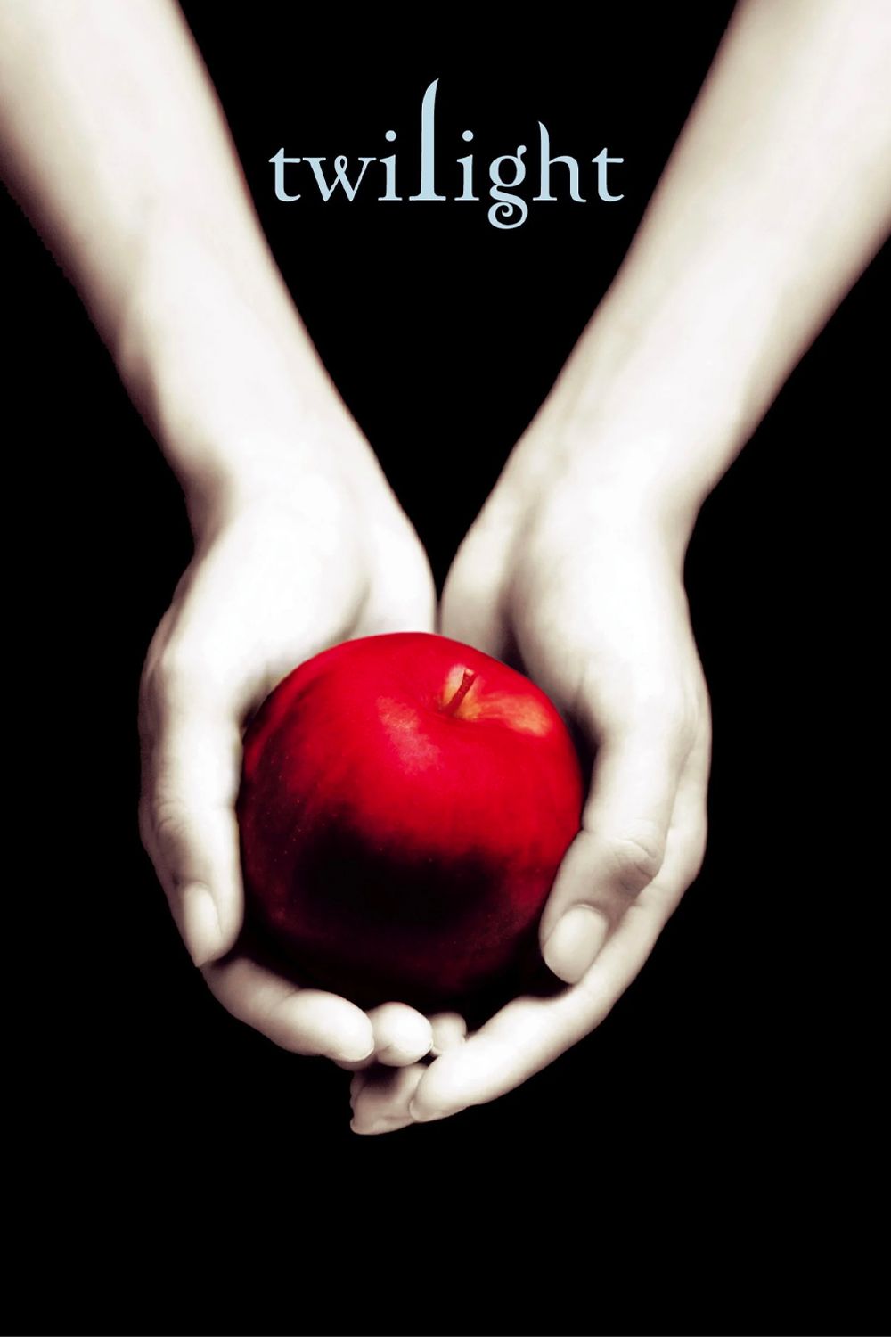 Capa do livro Crepúsculo mostrando braços brancos segurando uma maçã vermelha