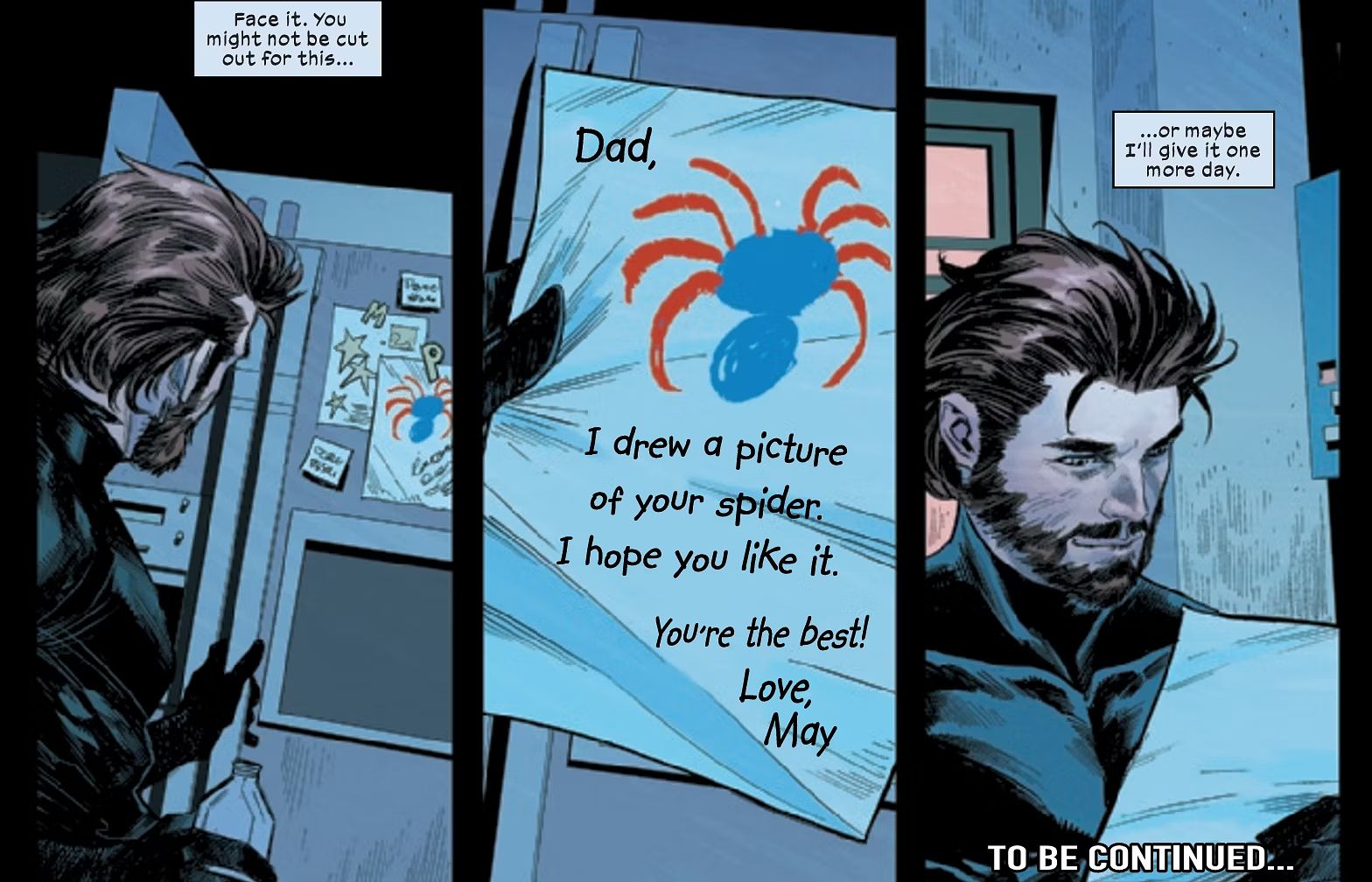 Ultimate Spider Man #2, Peter Parker se inspira em fantasias de sua filha May