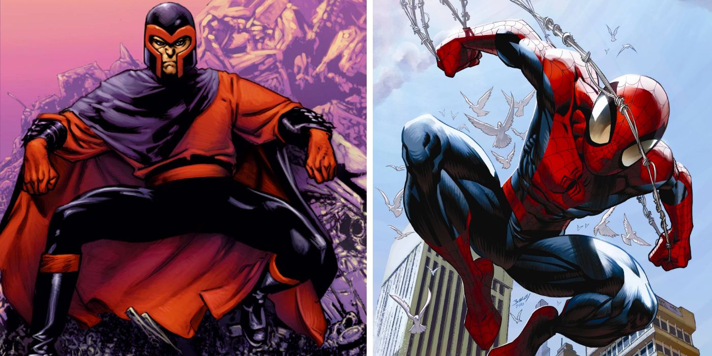 Ultimate Magneto (izquierda) y Ultimate Spider-Man (derecha)