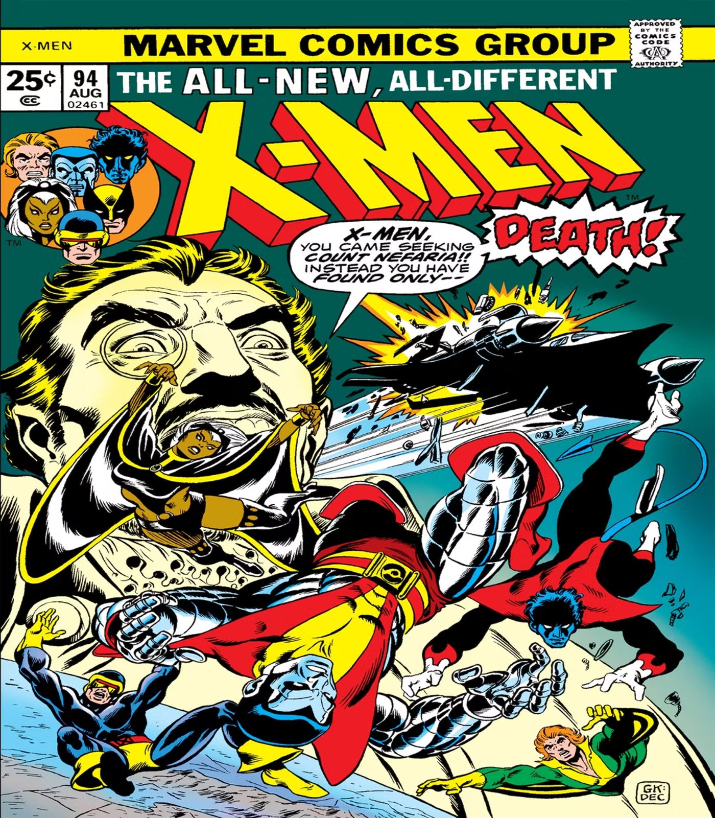 cover for Uncanny X-Men #94, the first issue of Chris Claremont’s 15+ years on the title